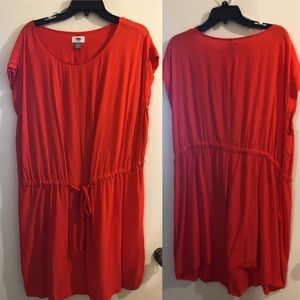 Electric Red Drawstring Dress